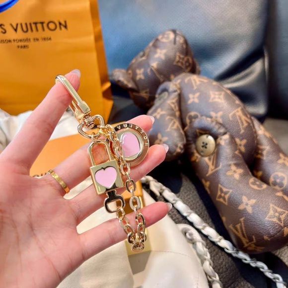 Louis Vuitton Gold and Pink Keychain - Picture 1 of 4